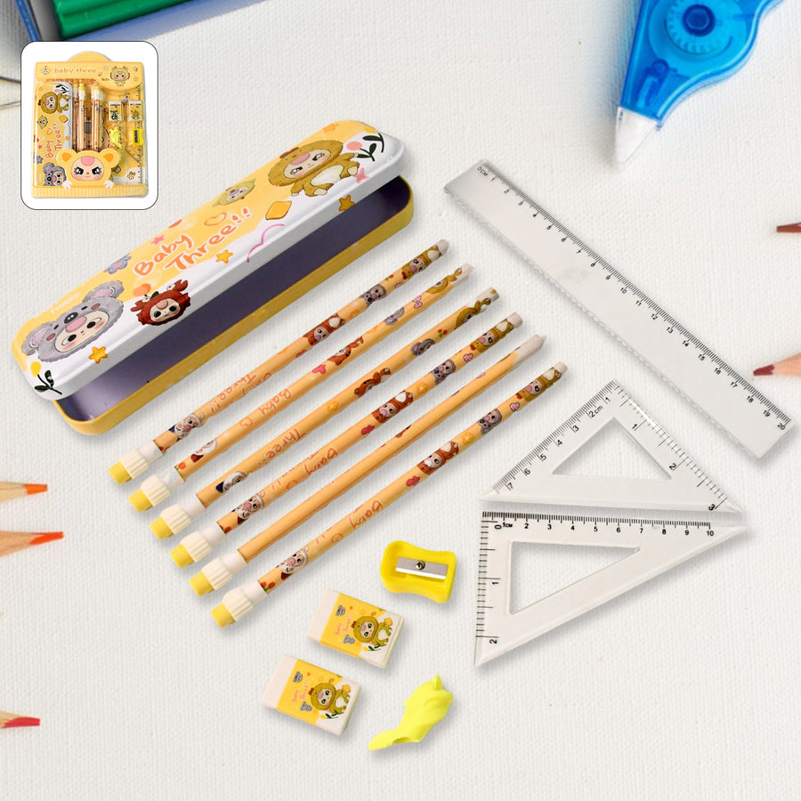 Kids Stationery Kit – 14-Piece Cartoon School Supplies Set