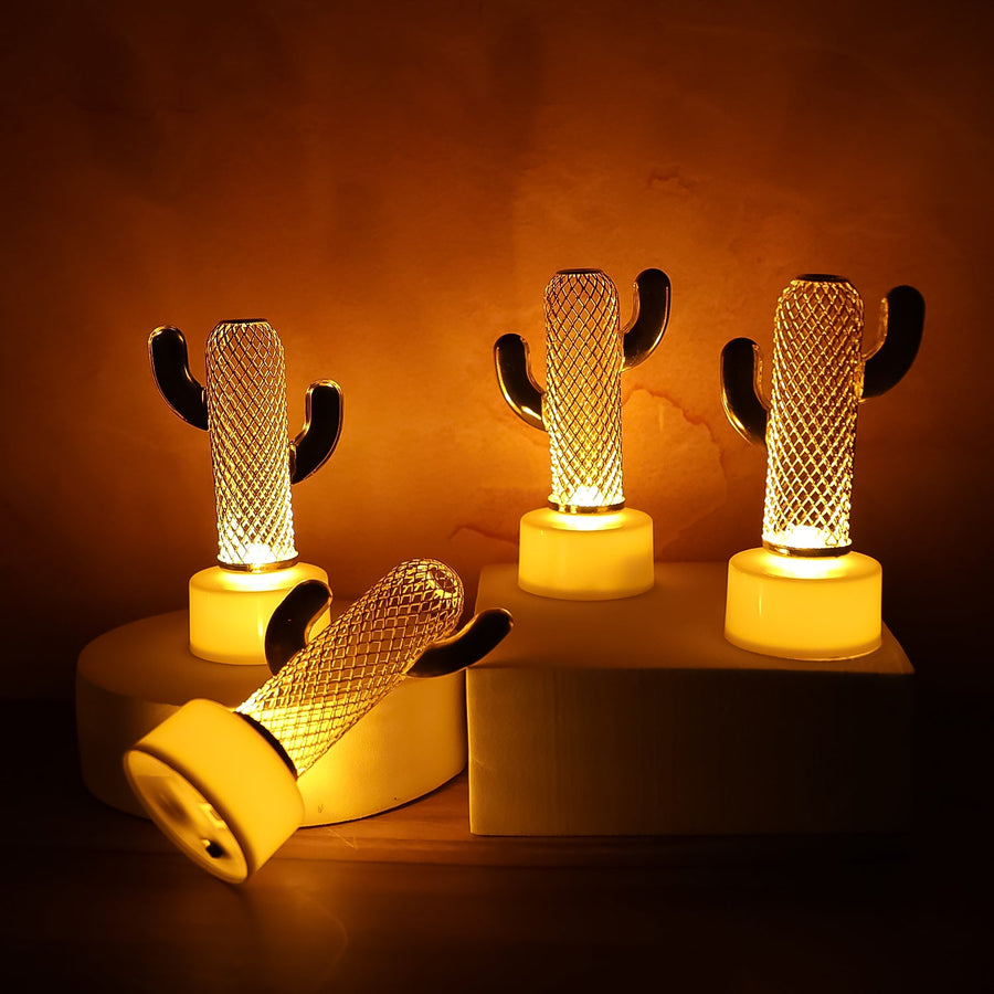 Cactus Shaped Flameless LED Candles – Safe Decorative Flickering Glow