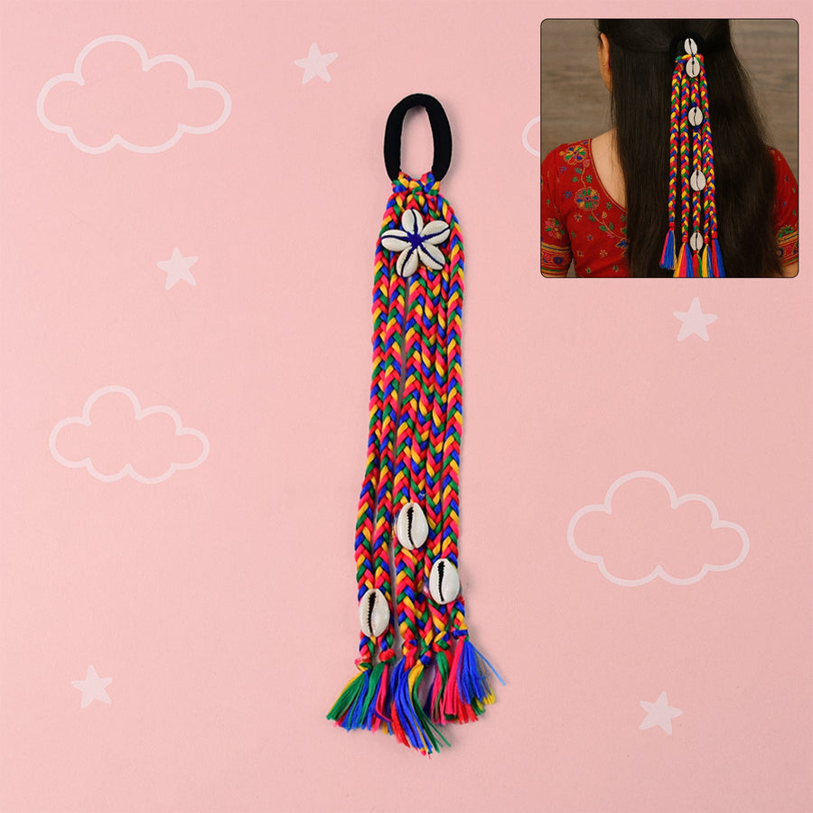 Multicolor Braided Hair Accessory – Traditional Stylish Kodi String Bow