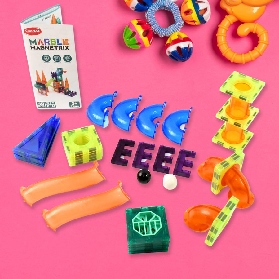 Magnetic Marble Run – 48-Piece STEM Building Set for Kids