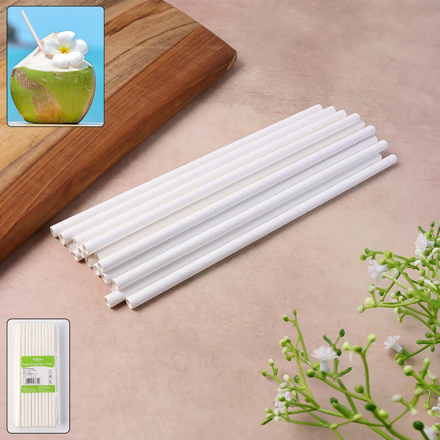 Paper Straws – Sog-Resistant & Eco-Friendly 6mm x 200mm, 50 pcs