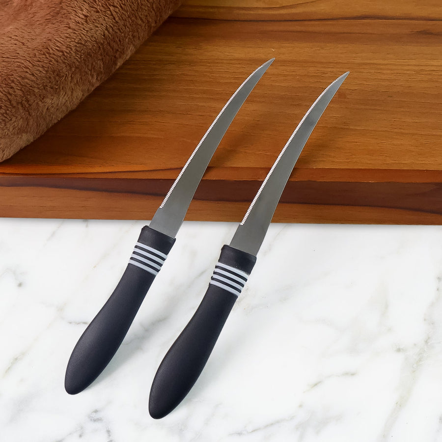 Serrated Kitchen Knife Set – Premium Curved Stainless Steel Blades