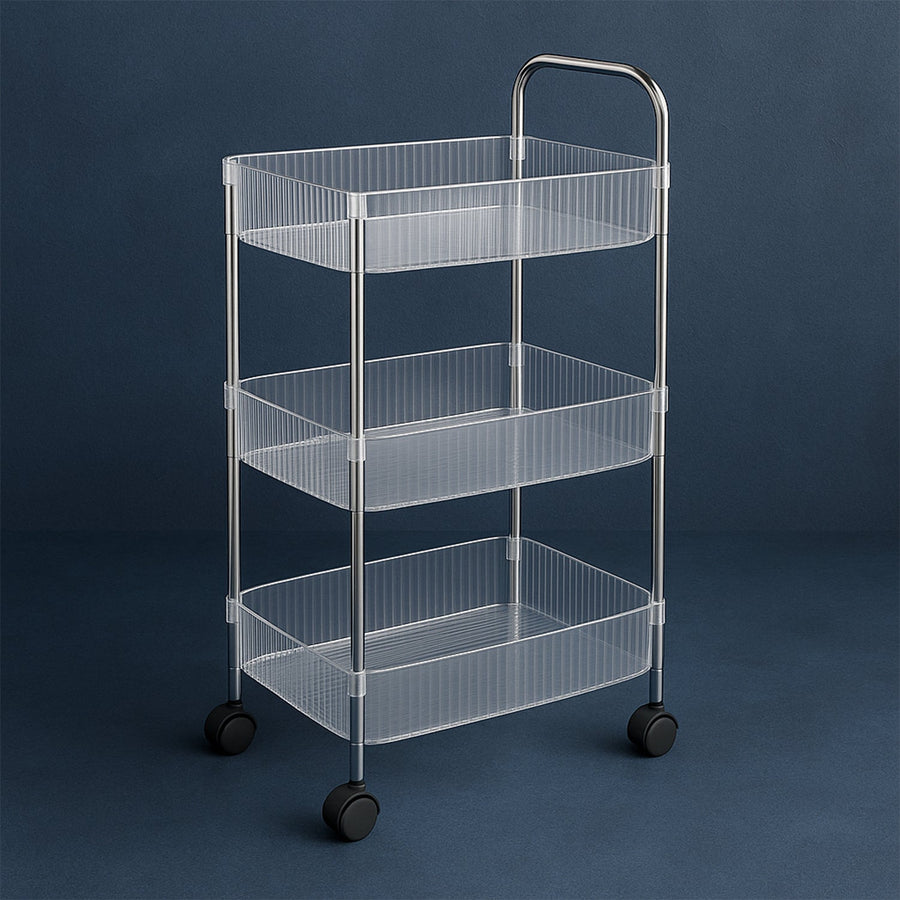 3-Layer Storage Trolley with Wheels – Durable & Versatile Organizer