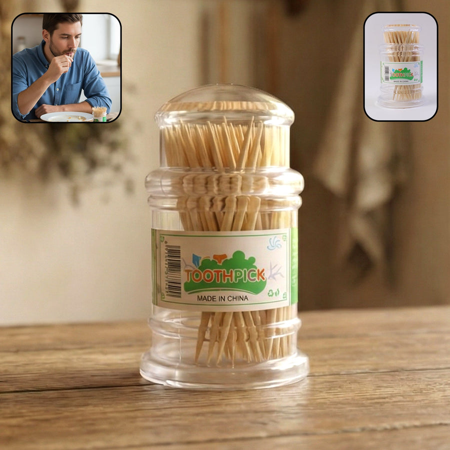 Wooden Toothpick Jar – Premium Hygienic Storage Pack