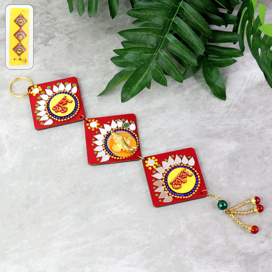 Traditional Labh Shubh Wall Hanging – Auspicious Festive Door Décor