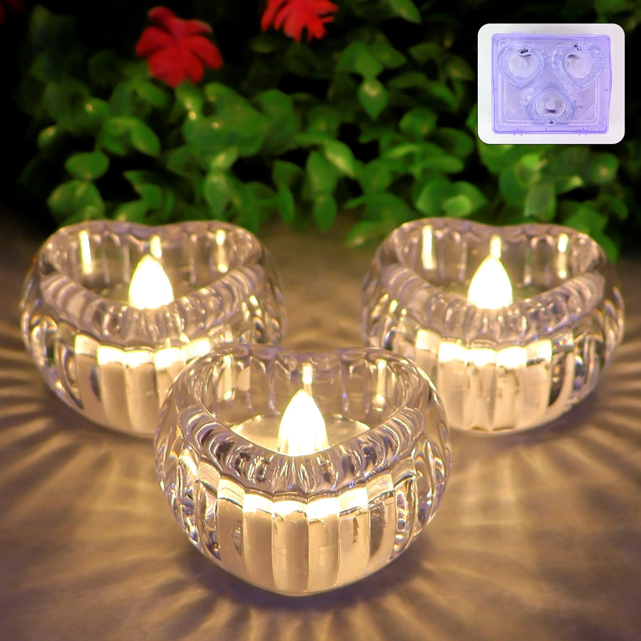 Heart-Shaped LED Flameless Candles – Safe Romantic Glow Set