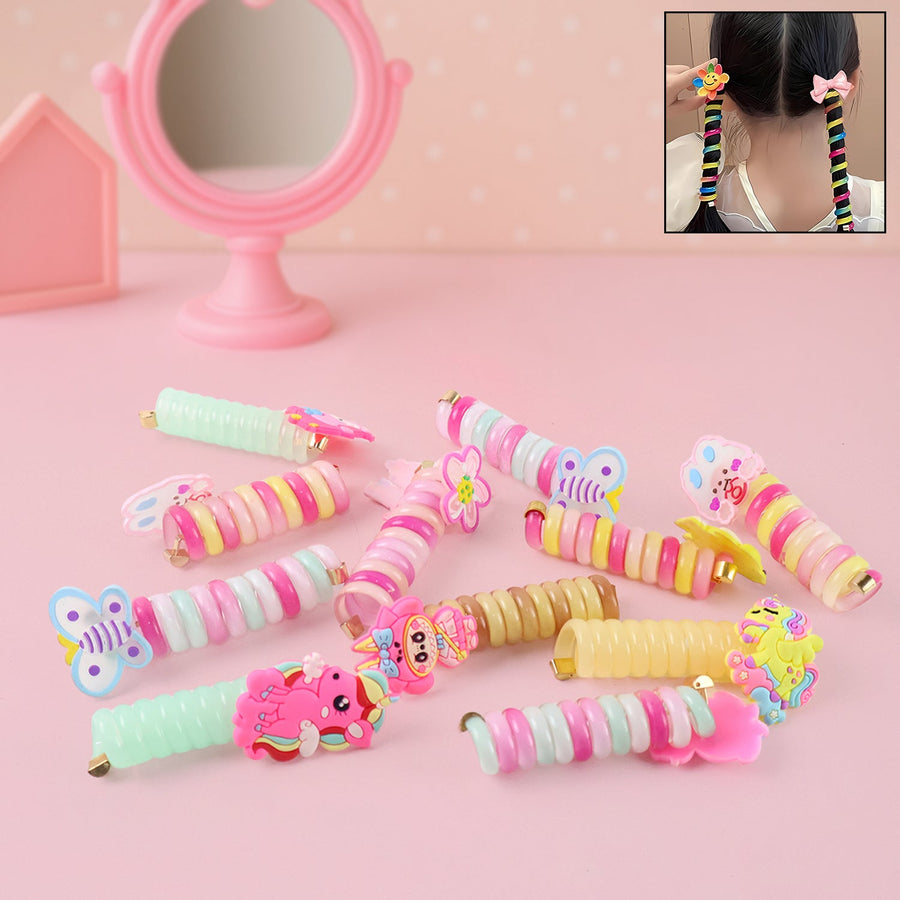 Spiral Hair Braiding Clips for Kids – Colorful Cartoon Designs