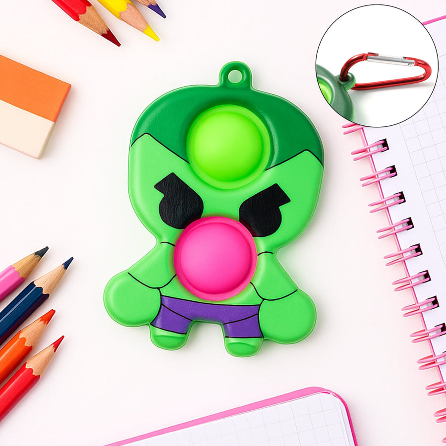 Silicone Pop It Fidget Toy – Portable Stress Relief Keychain