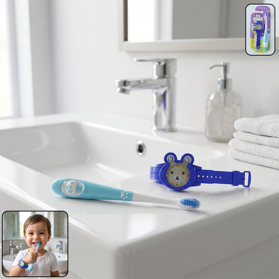 Kids Toothbrush with Cartoon Watch Toy – Fun & Effective Oral Care