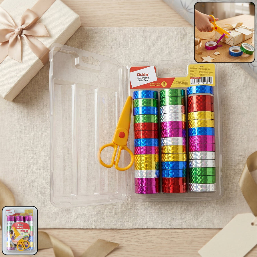 Holographic Decorative Tape Set – Vibrant 39-Roll Creative Kit