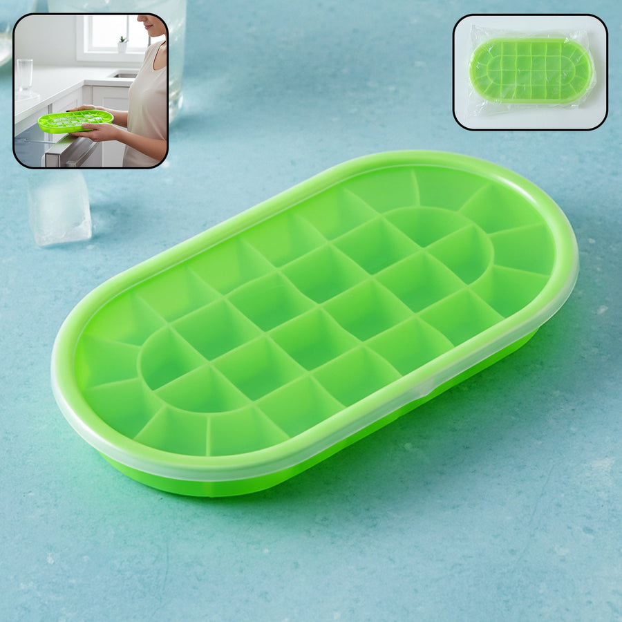Oval Silicone Ice Cube Tray – Easy Release & Odor-Free Storage