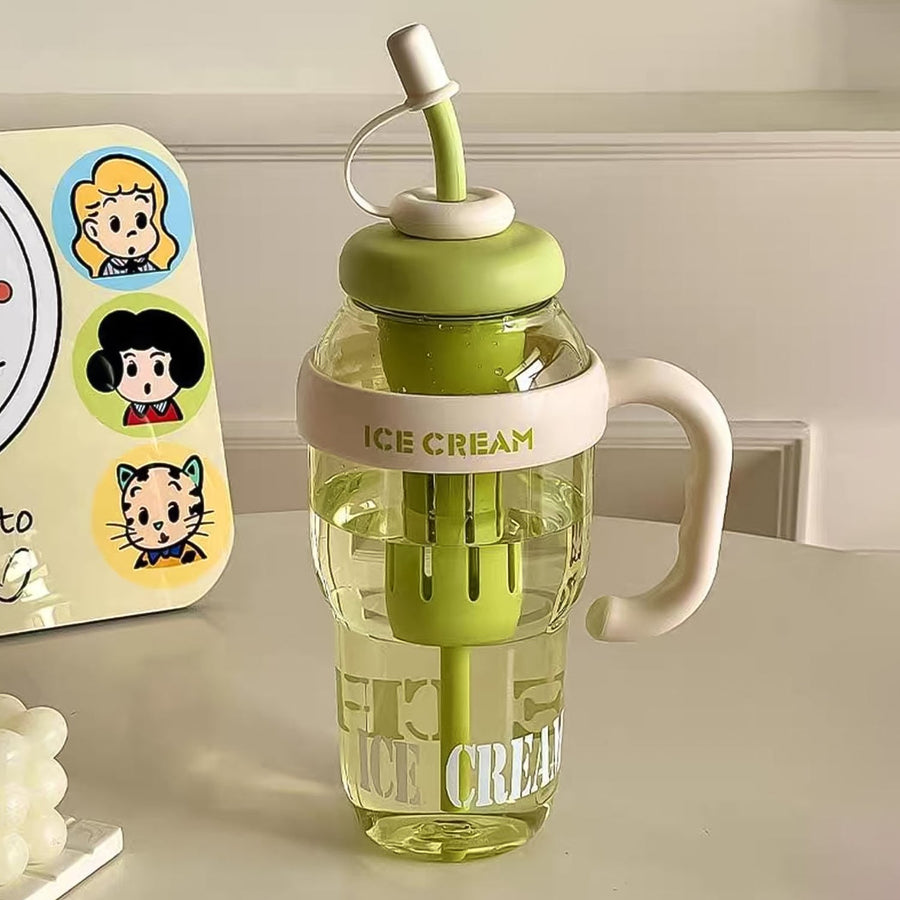 Ice Cream Themed Water Bottle – 1300ML Large Capacity Leakproof Sipper