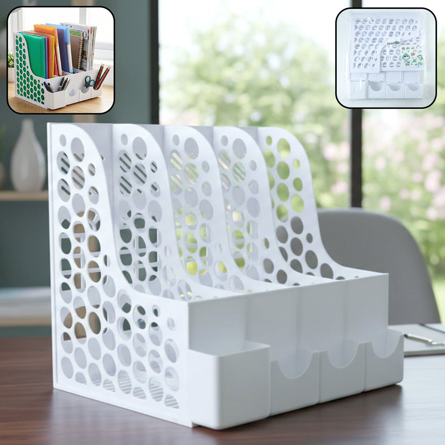 Desk Organizer File Holder – Vertical Multipurpose Workspace Storage