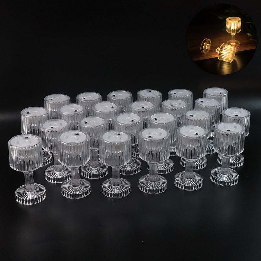 LED Crystal-Effect Table Lamps – Set of 24 Decorative Lights