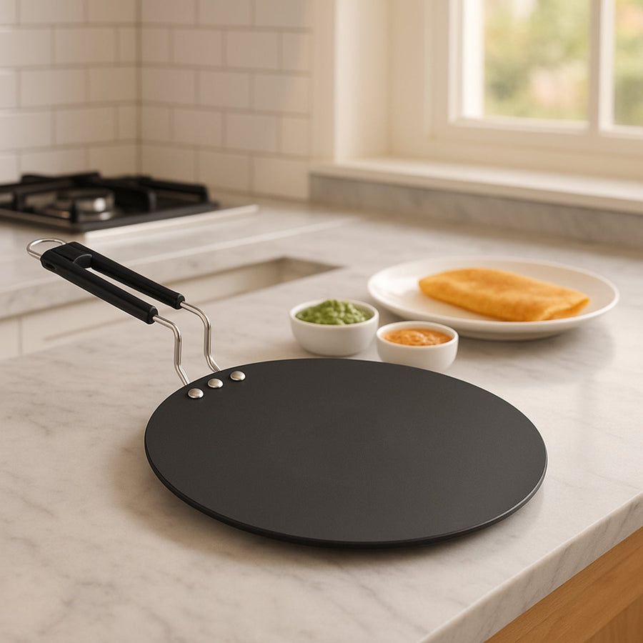 Non-Stick Flat Roti Tawa – Durable 9-Inch Iron Cookware