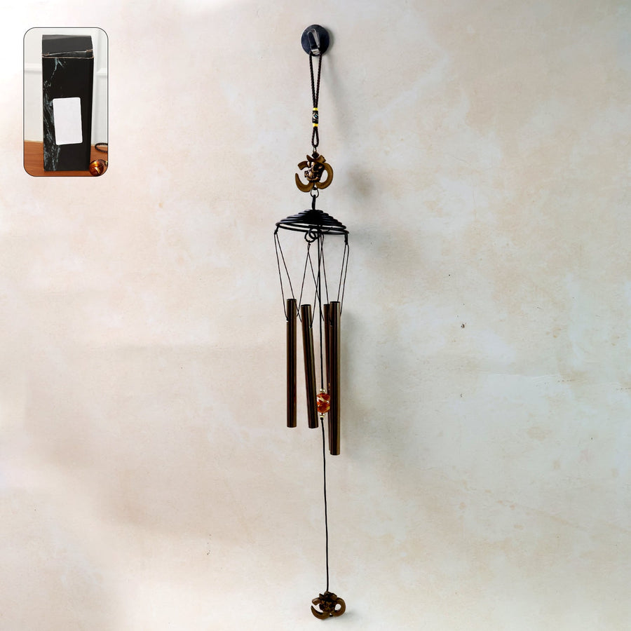 Metal Wind Chime with Om Symbol – Peaceful Spiritual Decor