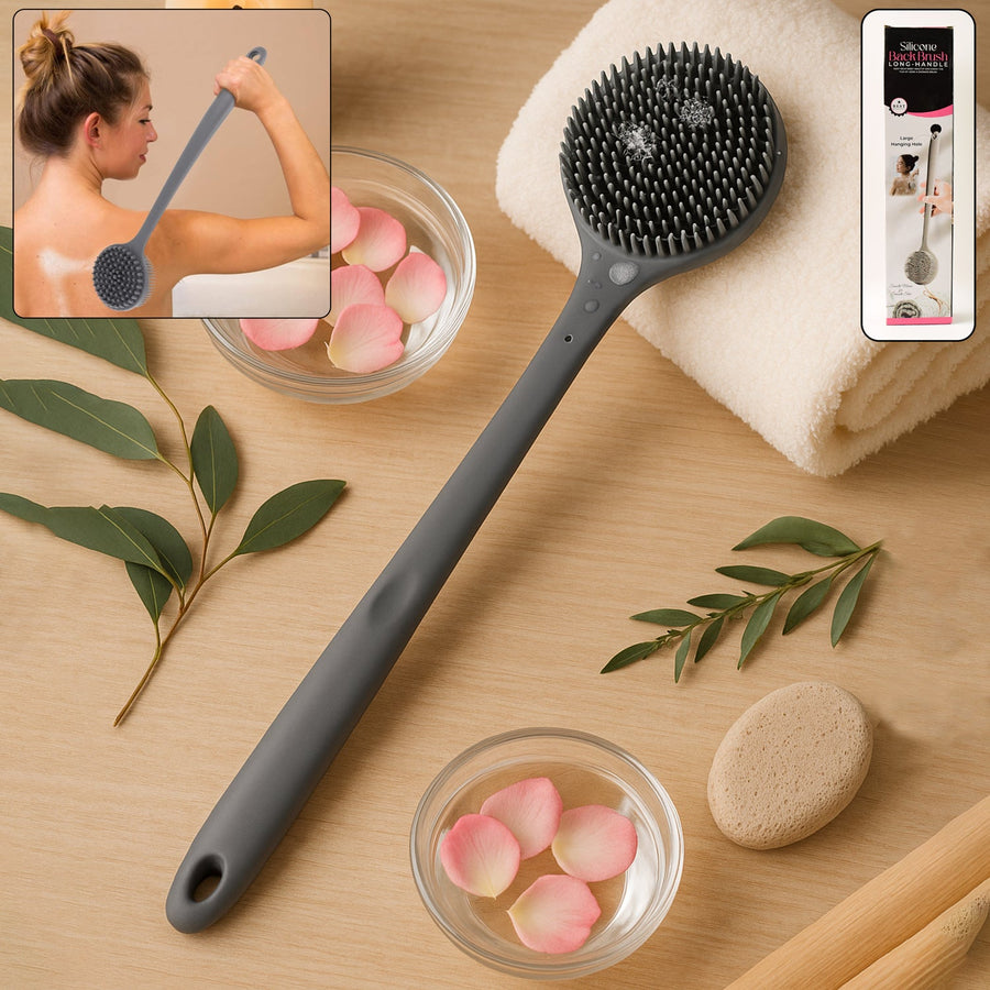 Silicone Back Scrubber Brush – Long Handle for Gentle Exfoliation