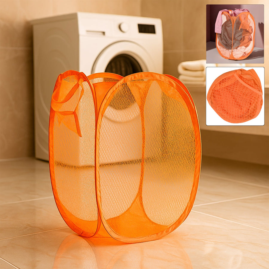 Foldable Mesh Laundry Basket – Lightweight, Breathable Hamper