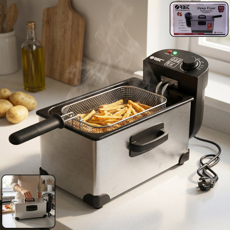 Deep Fryer 2000W – Durable 3L Stainless Steel Electric Fryer