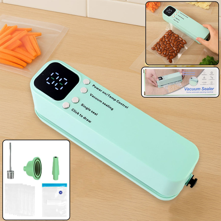 Vacuum Sealer Machine – Rechargeable & Digital Kitchen Food Preserver