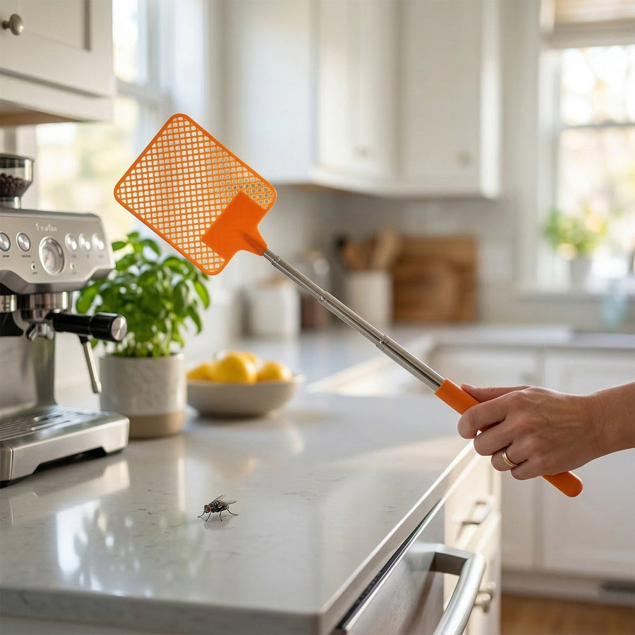 Plastic Fly Swatter – Long Reach Insect Control Tool for Home & Outdoors