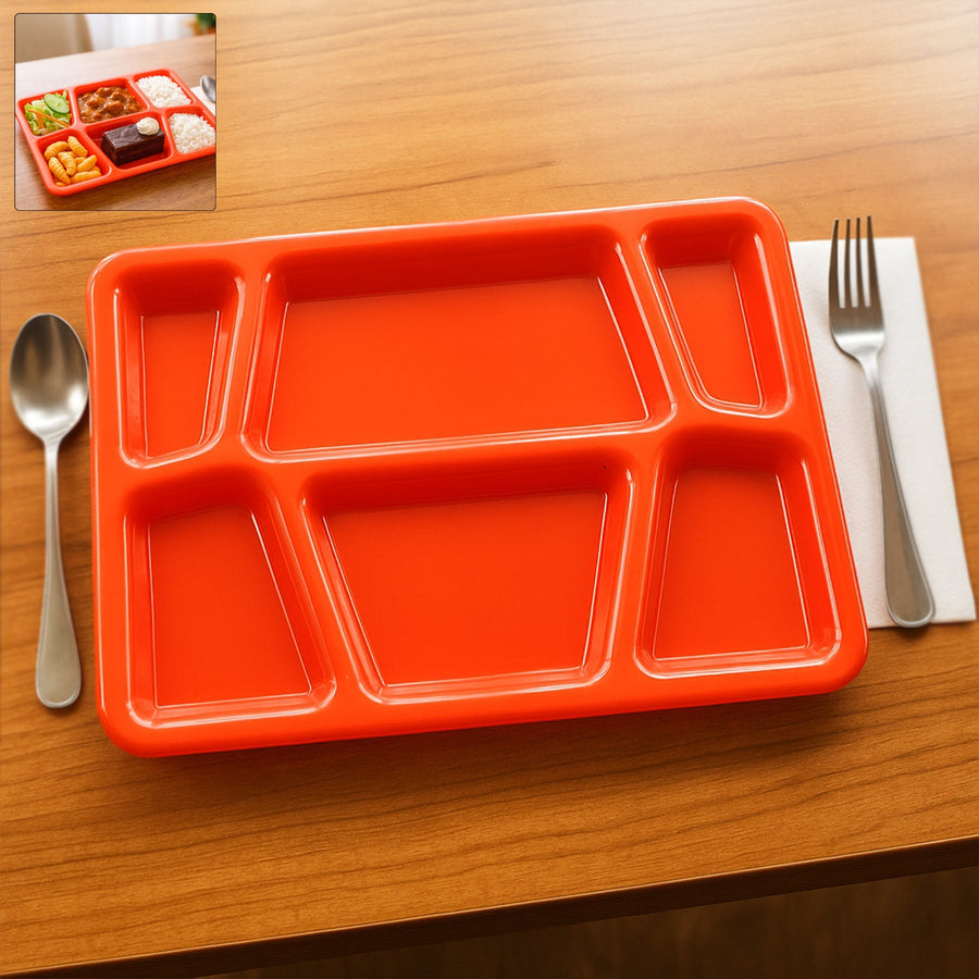 Multi-Compartment Plastic Meal Serving Tray – Mess-Free Portion Control