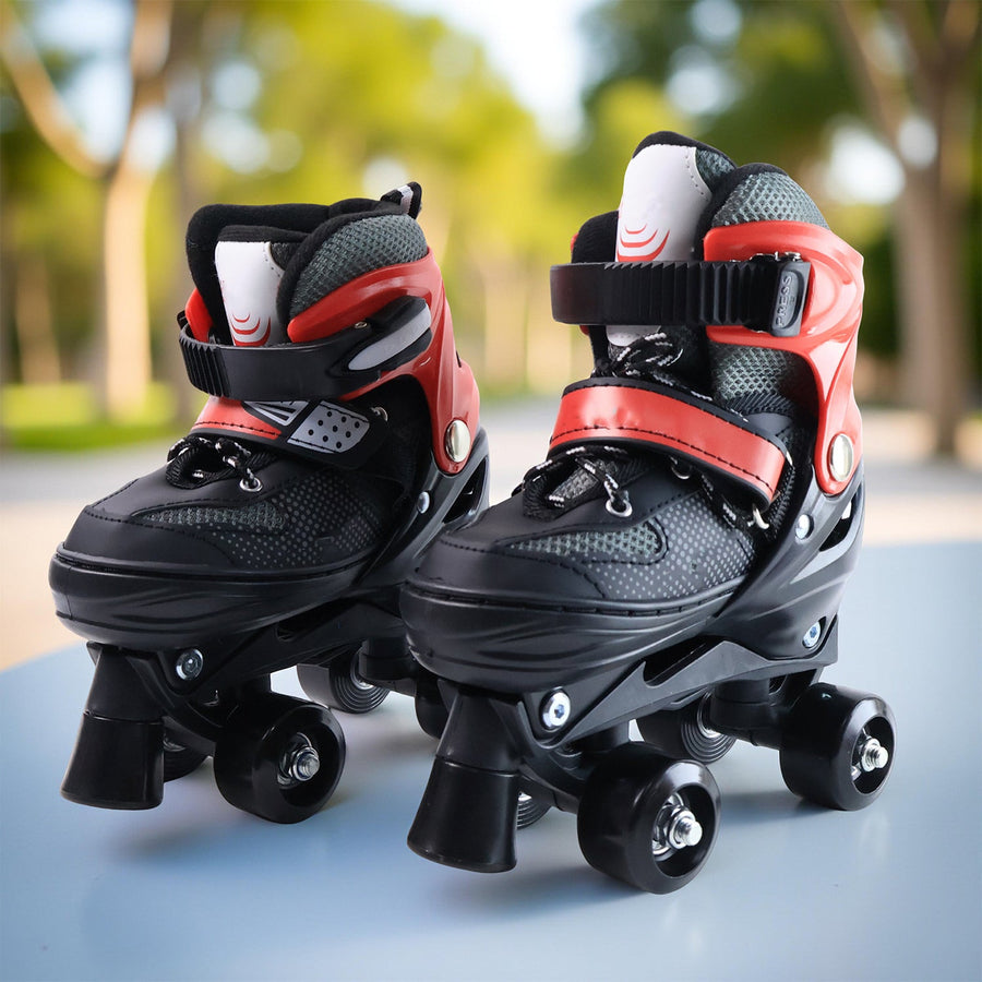 Adjustable Quad Roller Skates – Medium Size with Safety Features for Kids