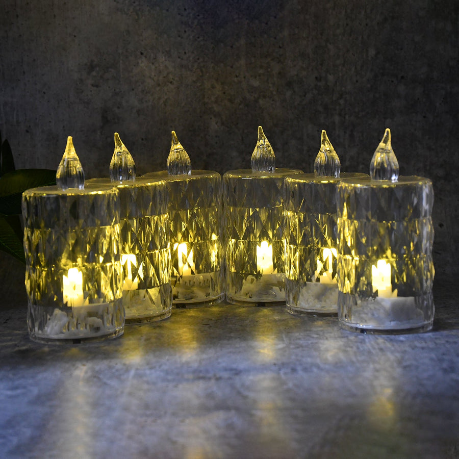 LED Crystal Flameless Candle Set – Elegant 6-Piece Décor