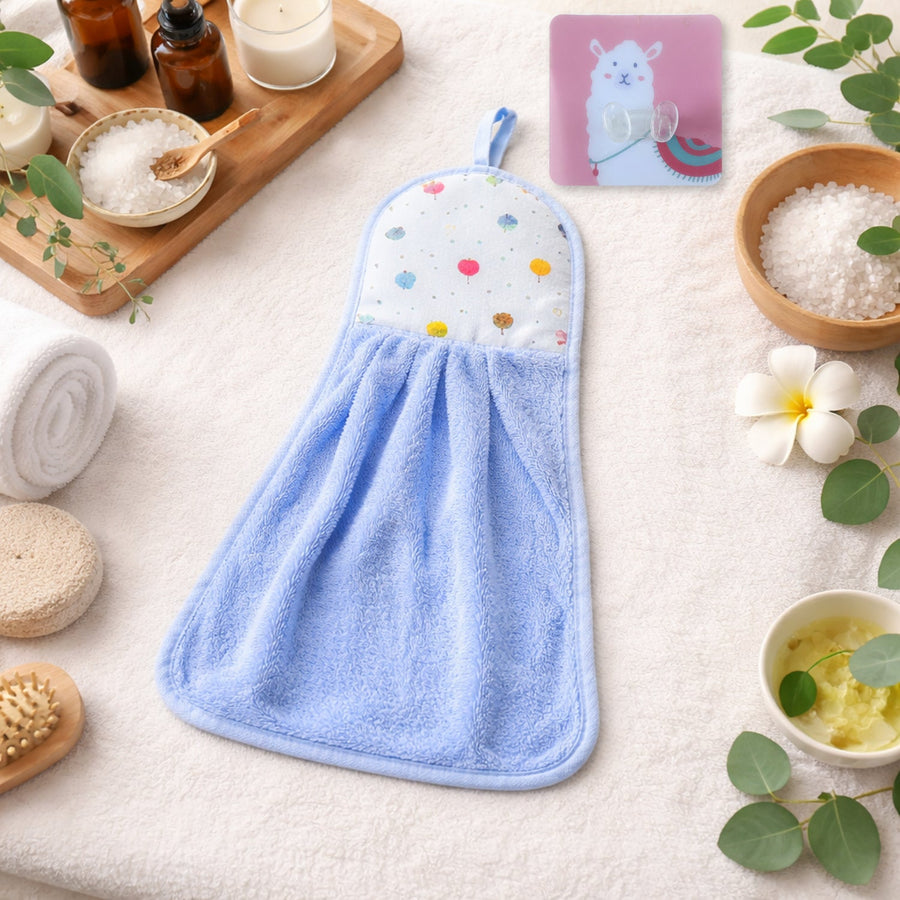Soft Microfiber Hanging Hand Towel – Quick-Dry with Adhesive Hook
