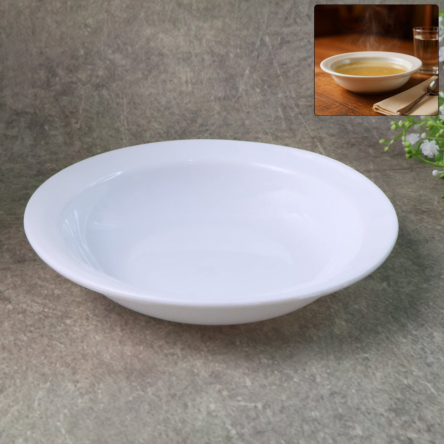 Deep Round Curry Bowl – Durable White Serving Bowl |