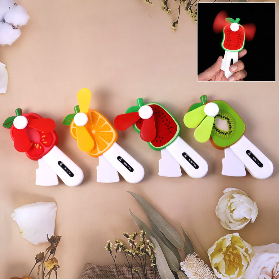 Fruit-Shaped Mini Hand Pressure Fan – Portable Kid’s Cooling