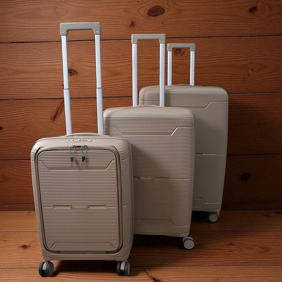 Hard-Shell Trolley Luggage Set – Durable 3-Piece Spinner Bags