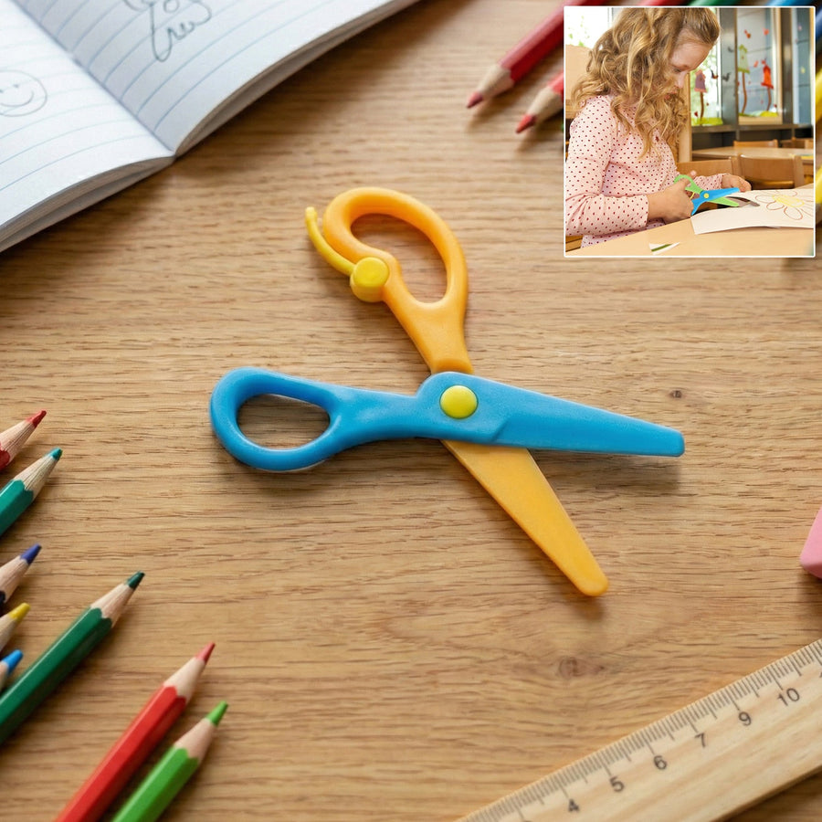 Child-Safe Plastic Safety Scissors – Rounded Tips for Kids' Crafts