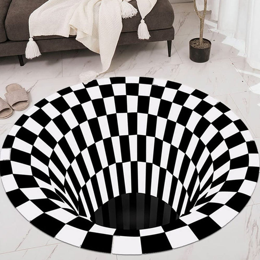 3D Space Round Carpet – Non-Slip Optical Illusion Rug