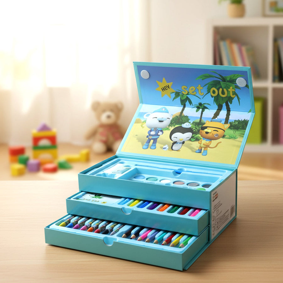 Kids Drawing Kit Box – Complete Cartoon Art Set with Colors