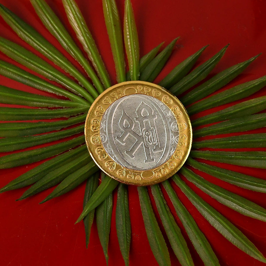 Lakshmi Ganesh Dual-Tone Religious Coin – Auspicious Symbol of Prosperity