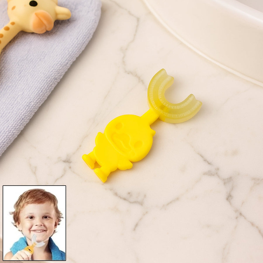Baby Toothbrush – Cute Duck U-Shape Soft Silicone 360° Brush