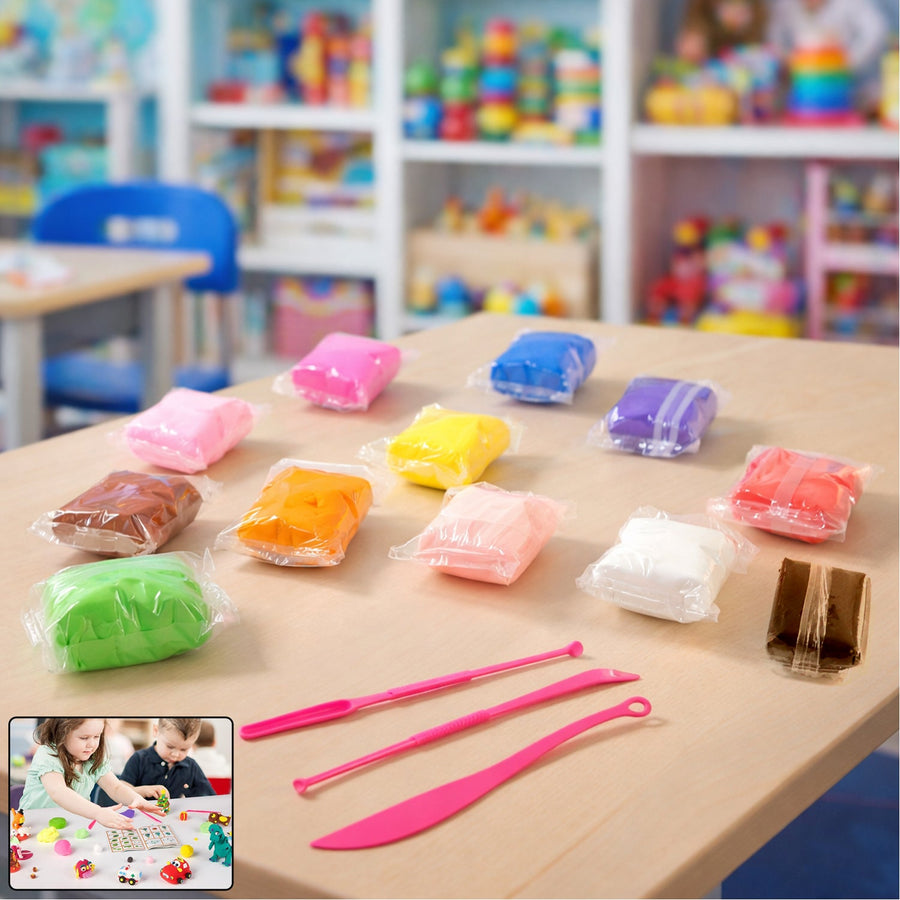 Antibacterial Kids Clay Set – 12 Vibrant Colours for Creative Play