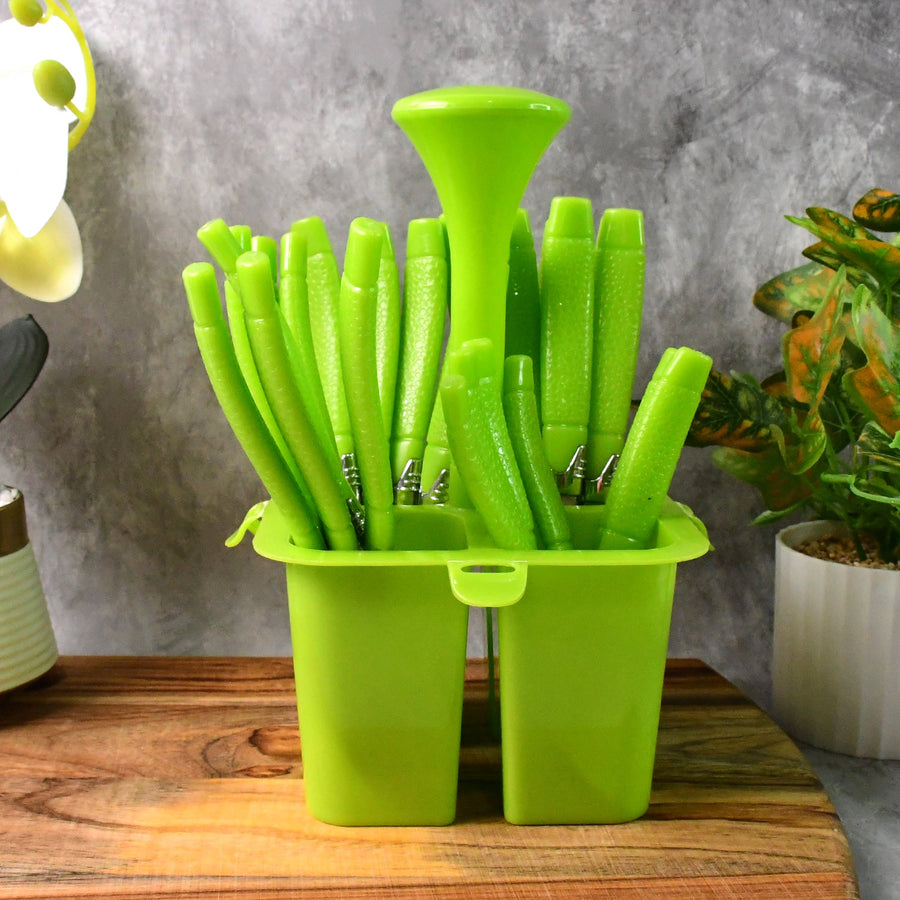 Stainless Steel Cutlery Set – Elegant 24-Piece with Holder