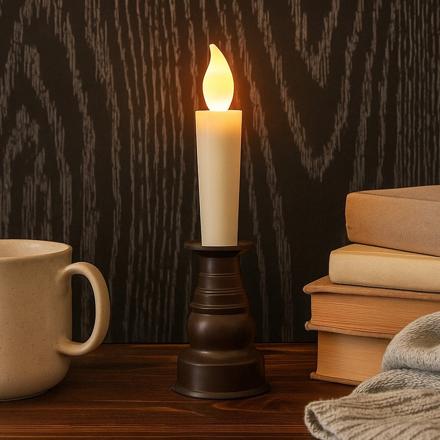 LED Flameless Candle with Holder – Elegant Flickering Light