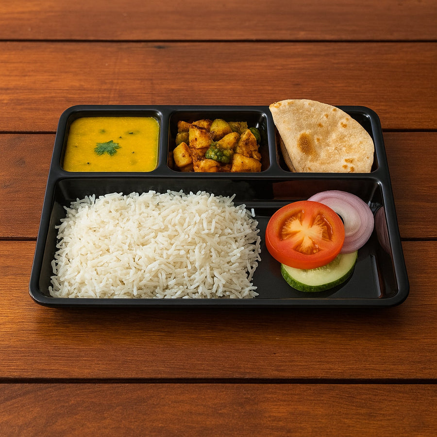 4-Compartment Meal Tray – Neat Sectioned Dining Plate