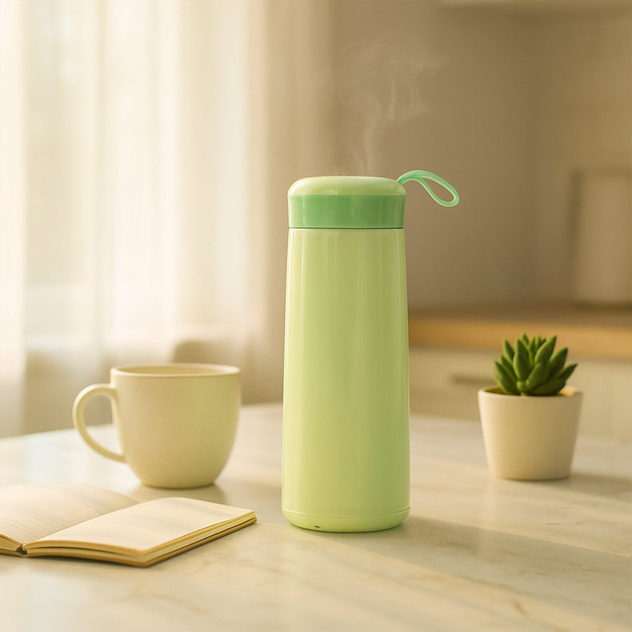 Leak-Proof Plastic Flask – Lightweight 400ML Green Bottle