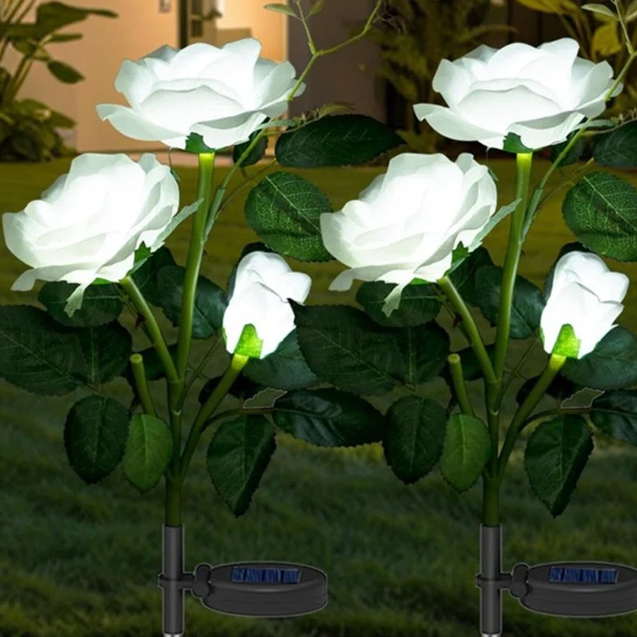 Solar Garden Decorative Flower Lights – Set of 2 LED Roses