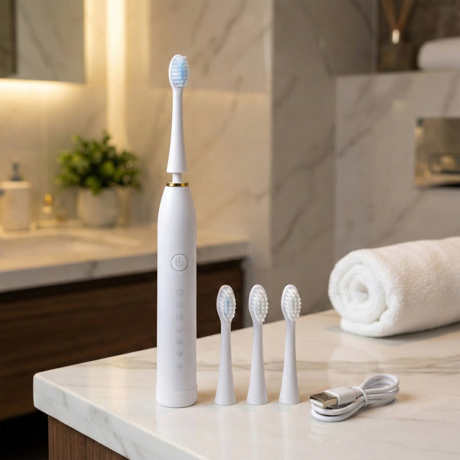 Electric Toothbrush – Rechargeable with 3 Extra Replacement Heads