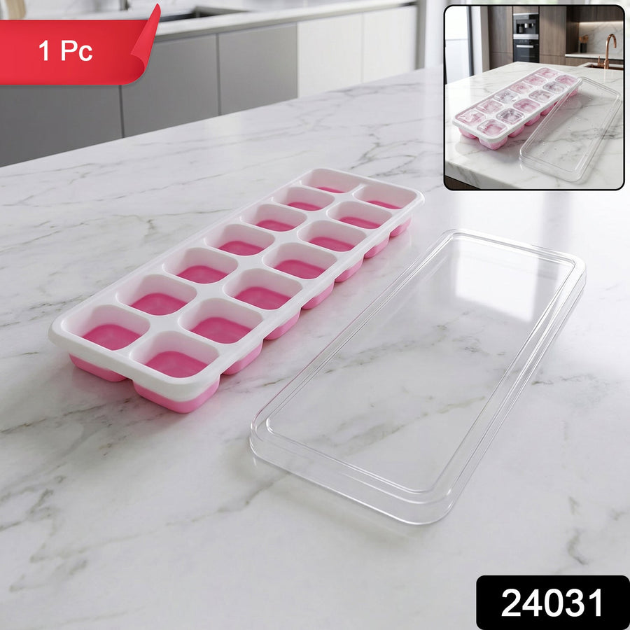 Plastic Ice Cube Tray – Durable with Lid for Easy Freezing
