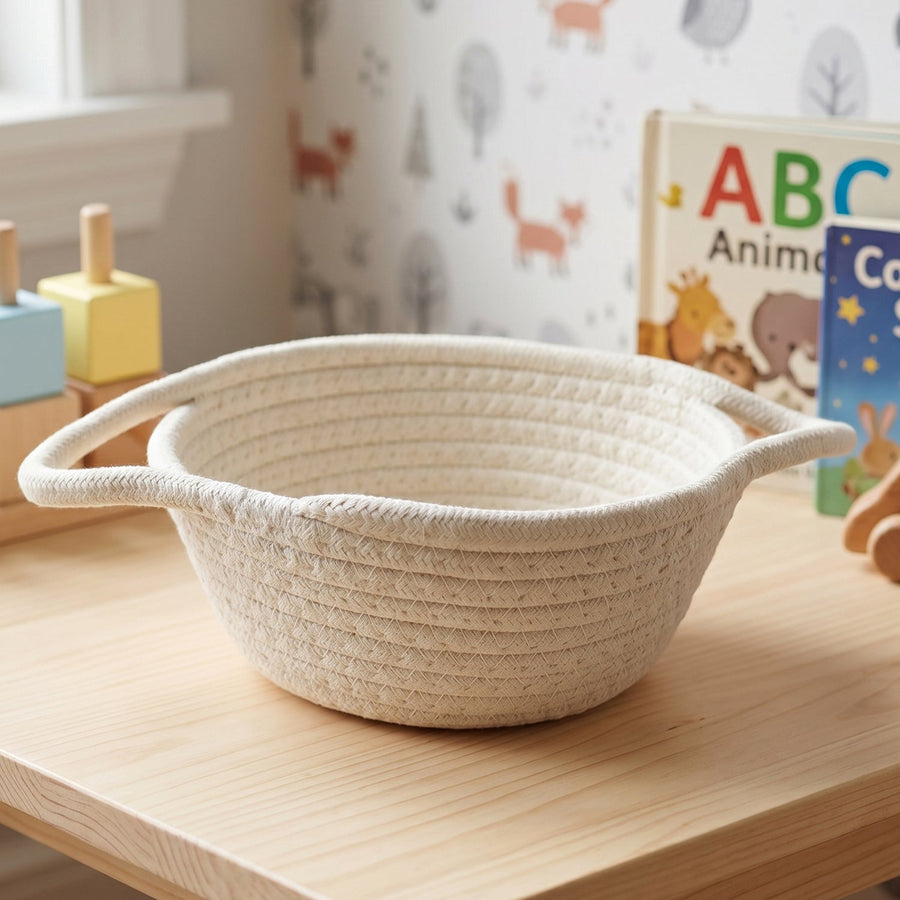 Storage Basket – Handwoven Cotton Rope for Organizing and Decor