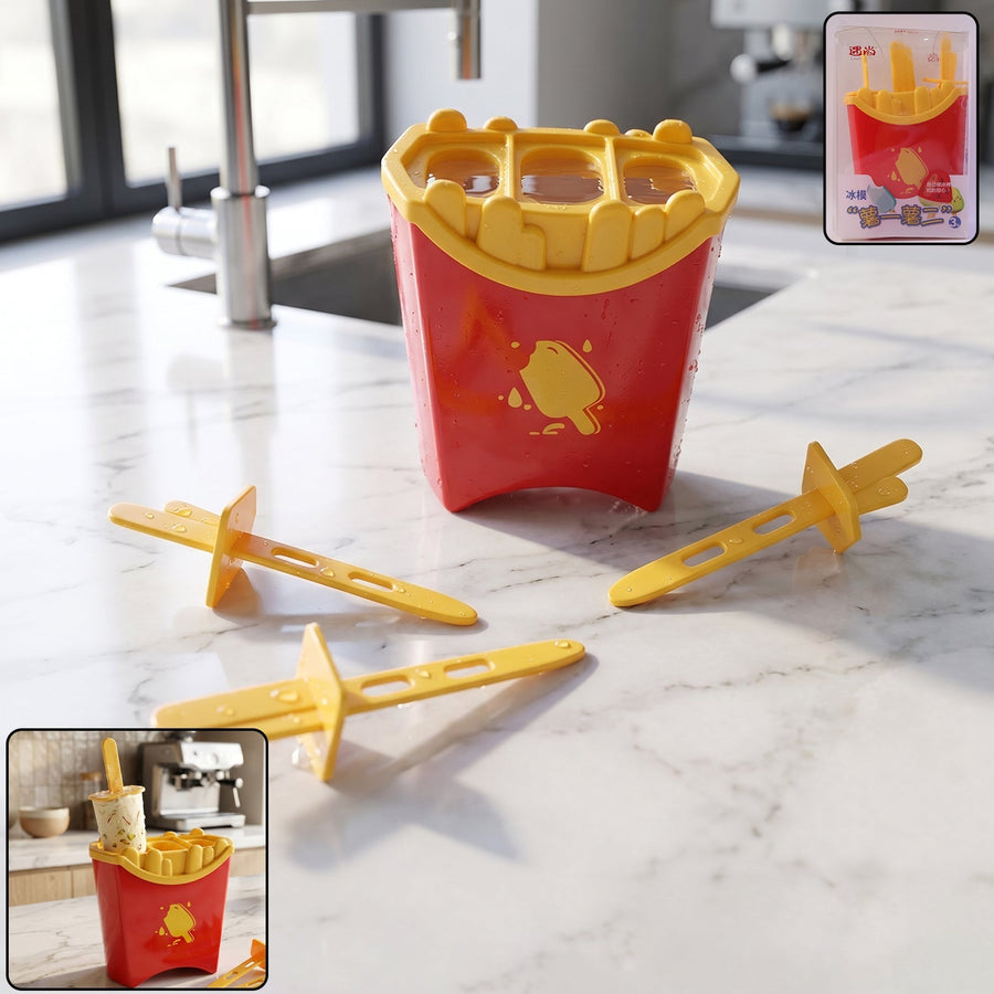 French Fries Ice Pop Mould – Reusable Kulfi Maker for Summer