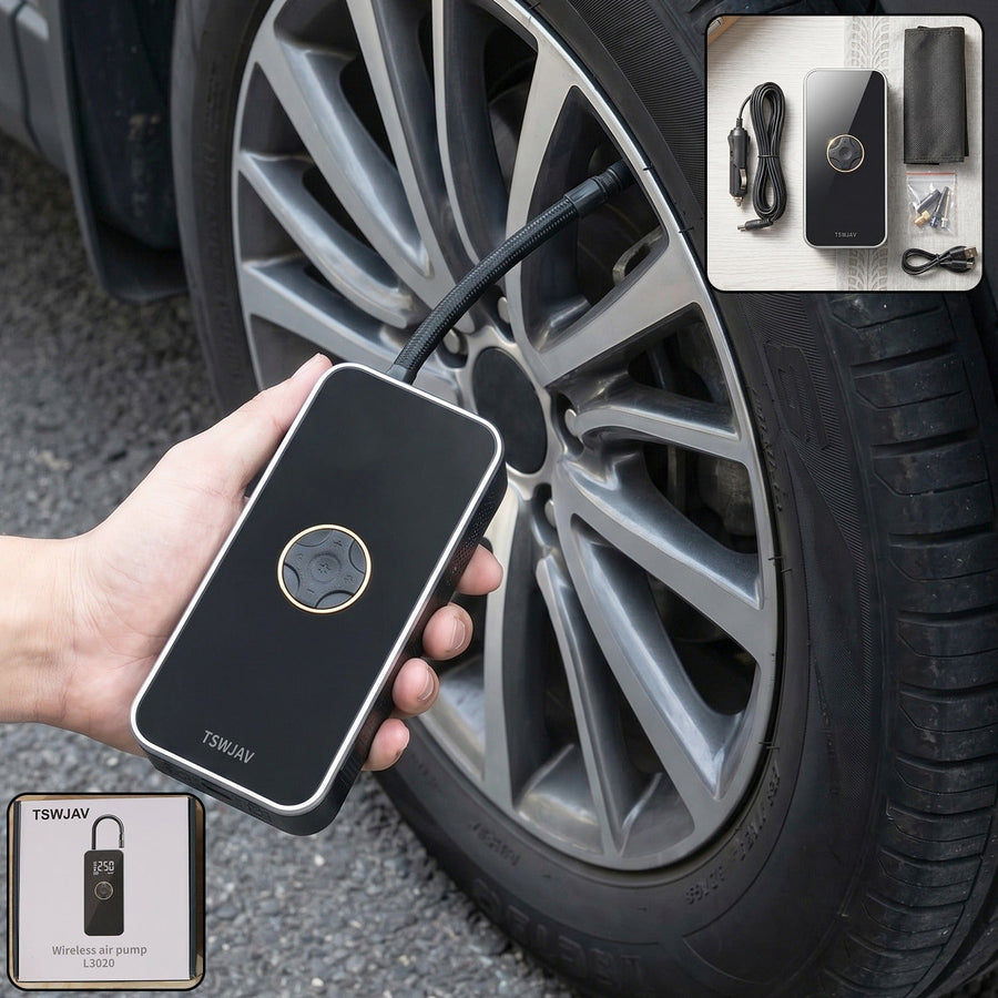 Portable Electric Car Tyre Pump – Wireless & Rechargeable for Easy Inflation