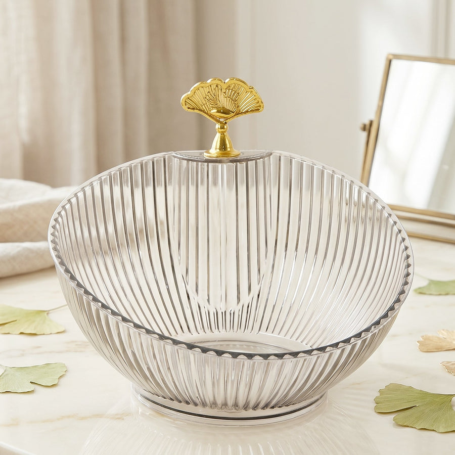 Decorative Plastic Fruit Bowl – Elegant Gold Accent for Dining