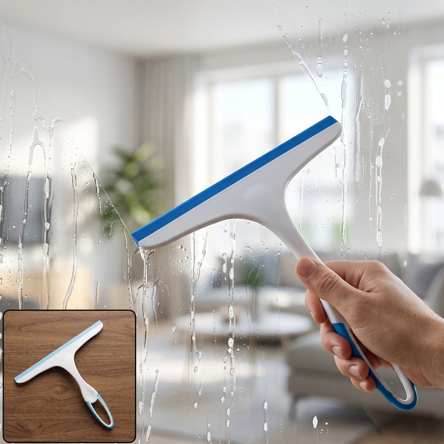 Plastic Kitchen and Shower Squeegee Wiper for Glass, Mirror and Countertops (1 Pc)